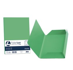 Cartelline 3 lembi Luce - 200 gr - 24,5x34,5 cm - verde - Favini - conf. 25 pezzi