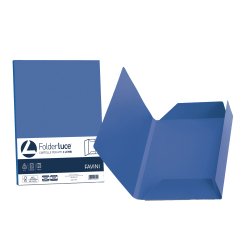 Cartelline 3 lembi Luce - 200 gr - 24,5x34,5 cm - blu prussia - Favini - conf. 25 pezzi