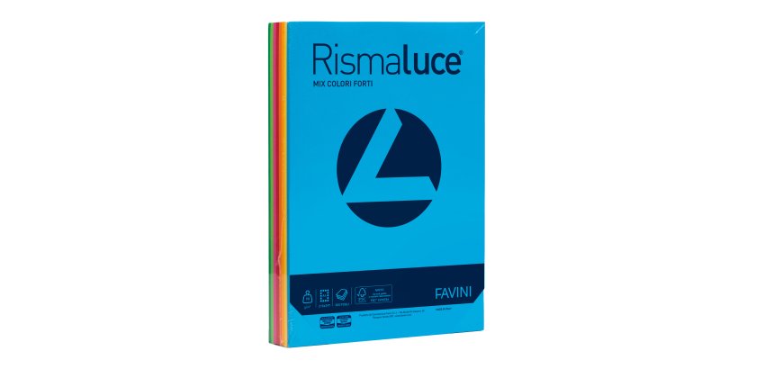 Carta Rismaluce - A4 - 90 gr - mix 8 colori - Favini - conf. 300 fogli