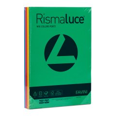 Carta Rismaluce - A4 - 140 gr - mix 6 colori - Favini - conf. 200 fogli