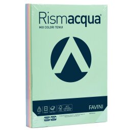 Carta Rismacqua - A4 - 140 gr - mix 5 colori - Favini - conf. 200 fogli