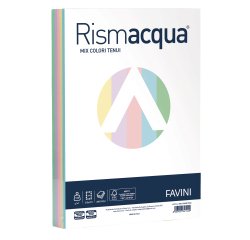 Carta Rismacqua - A3 - 140 gr - mix 5 colori - Favini - conf. 200 fogli