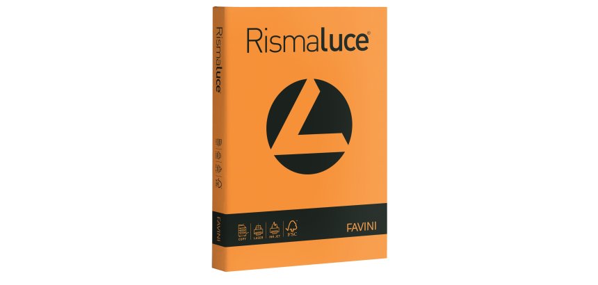 Carta Rismaluce - A4 - 200 gr - arancio 56 - Favini - conf. 125 fogli