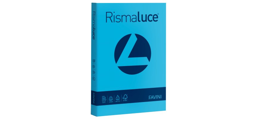Carta Rismaluce - A4 - 200 gr - azzurro 55 - Favini - conf. 125 fogli