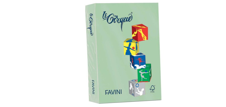 Carta Le Cirque - A4 - 80 gr - verde pastello 107 - Favini - conf. 500 fogli