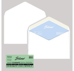 Busta Busta Silver Matic FSC - senza finestra - gommata - 12 x 18 cm - 80 gr -  bianco - Pigna Envelopes - conf. 25 pezzi