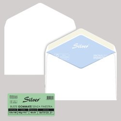 Busta Busta Silver Matic FSC® - senza finestra - gommata - 12 x 18 cm - 80 gr -  bianco - Pigna Envelopes - conf. 25 pezzi