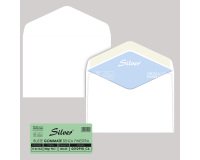 Busta Busta Silver Matic FSC - senza finestra - gommata - 11,4 x 16,2 cm - 80 gr -  bianco - Pigna Envelopes - conf. 25 pezzi