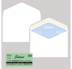 Busta Busta Silver Matic FSC - senza finestra - gommata - 11,4 x 16,2 cm - 80 gr -  bianco - Pigna Envelopes - conf. 25 pezzi