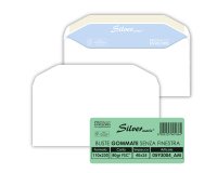 Busta Busta Silver Matic FSC - senza finestra - gommata - 11 x 23 cm - 80 gr -  bianco - Pigna Envelopes - conf. 25 pezzi
