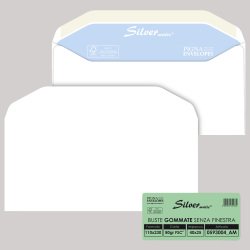 Busta Busta Silver Matic FSC® - senza finestra - gommata - 11 x 23 cm - 80 gr -  bianco - Pigna Envelopes - conf. 25 pezzi