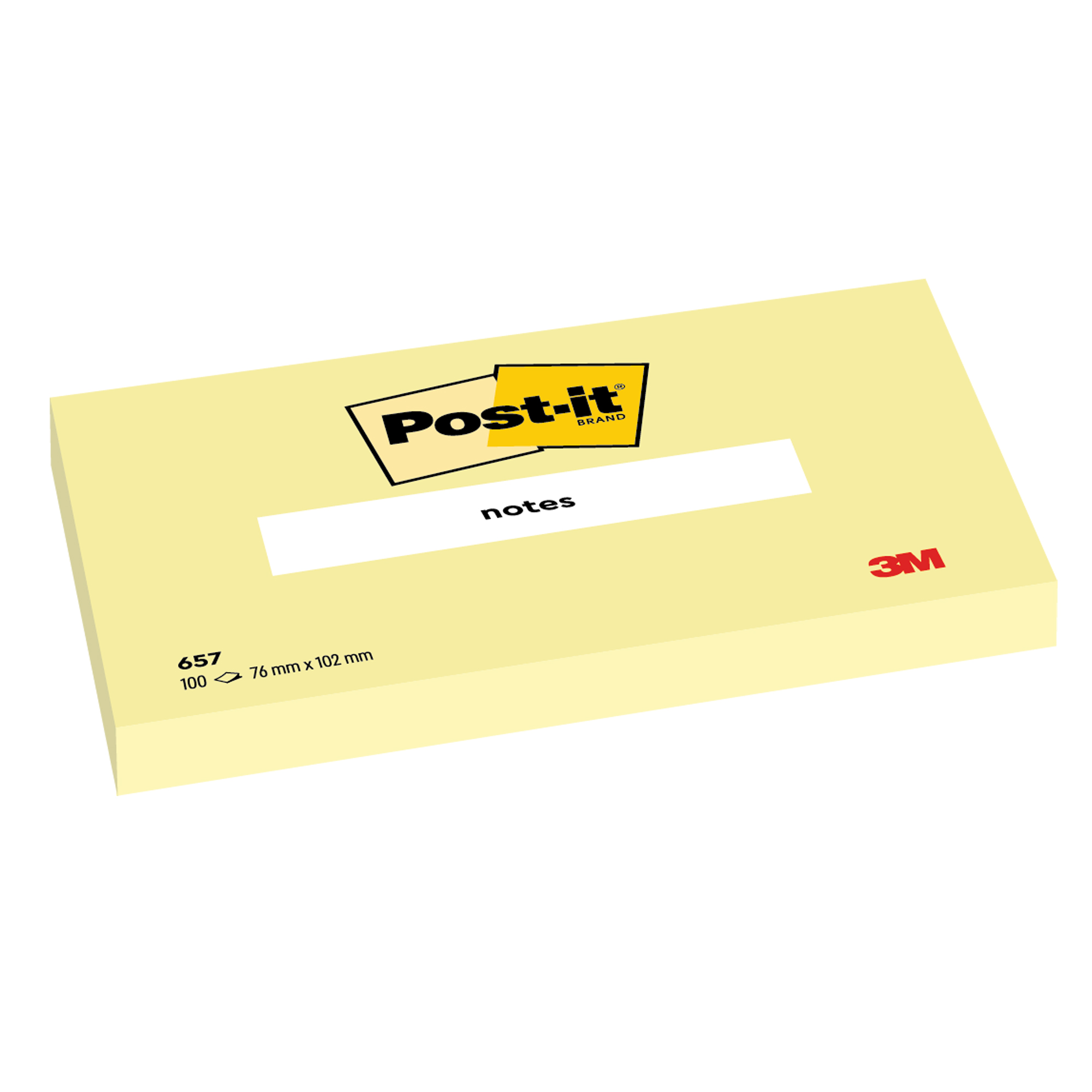 Blocco foglietti - 657 - 76 x 102 mm - giallo Canary - 100 fogli - Post it  su