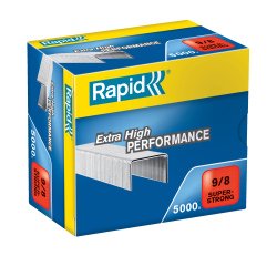 Punti Rapid Super Strong - alti spessori - 9/8 - acciaio zincato - metallo - Rapid - conf. 5000 pezzi