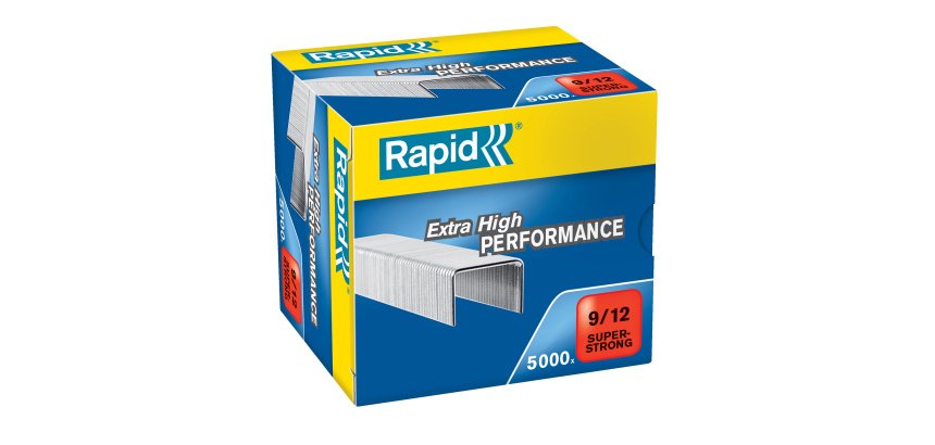 Punti Rapid Super Strong - alti spessori - 9/12 - acciaio zincato - metallo - Rapid - conf. 5000 pezzi