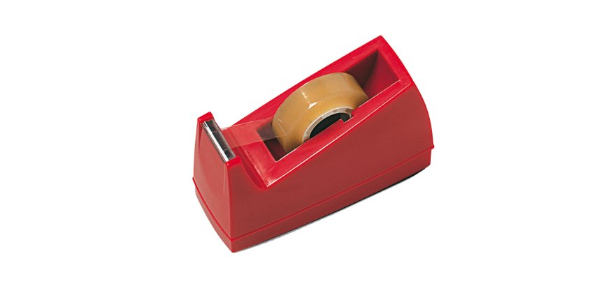 Dispenser da tavolo - per nastri adesivi 33 m - rosso - Lebez