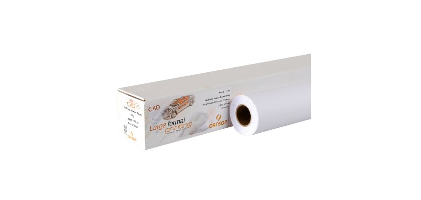 Carta plotter - 610 mm (24") x 50 mt - 90 gr - inkjet - opaca - bianco - Canson