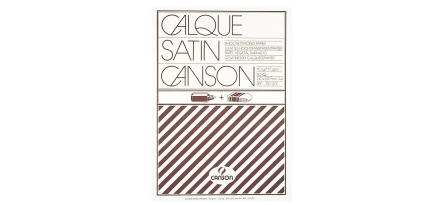 Blocco carta lucida satinata per disegno manuale - A4 - 50 fogli - 90gr - Canson