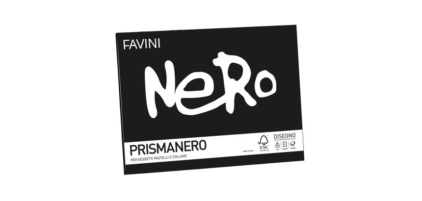 Album Prismanero - 24 x 33 cm - 10 fogli - 128gr - monoruvido - Favini