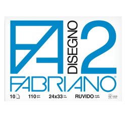 Album F2 - 24x33cm - 110gr - 10 fogli - ruvido - punto metallo - Fabriano