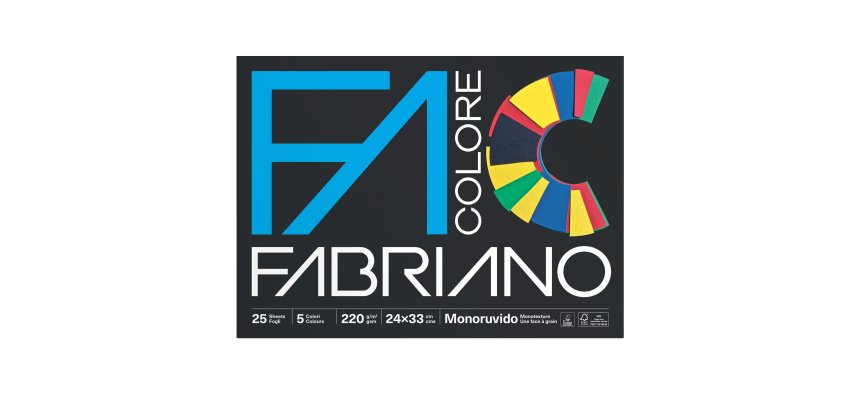 Album FaColore - 24 x 33 cm - 25 fogli - 220 gr - 5 colori - Fabriano