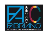 Blocco FaColore - 33x48cm - 25 fogli - 220gr - 5 colori - Fabriano