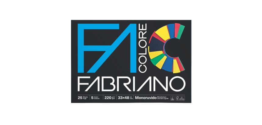 Album FaColore - 33 x 48 cm - 25 fogli - 220 gr - 5 colori - Fabriano