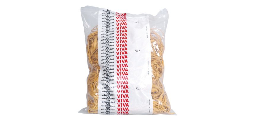 Elastici ad anello - diametro 8 cm - 1 kg - gomma - giallo - Viva