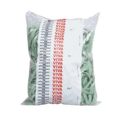 Elastici fettuccia - diametro 7 x 0,8 cm - 1 kg - gomma - verde - Viva