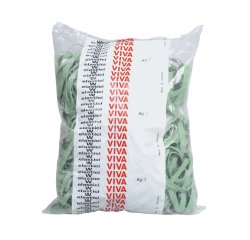 Elastici fettuccia - diametro 10 x 0,8 cm - gomma - 1 kg - verde - Viva