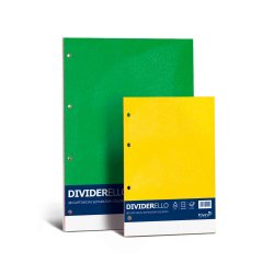 Separatore Dividerello - cartoncino colorato 220 gr - A4 - mix 5 colori - Favini - set da 10 fogli
