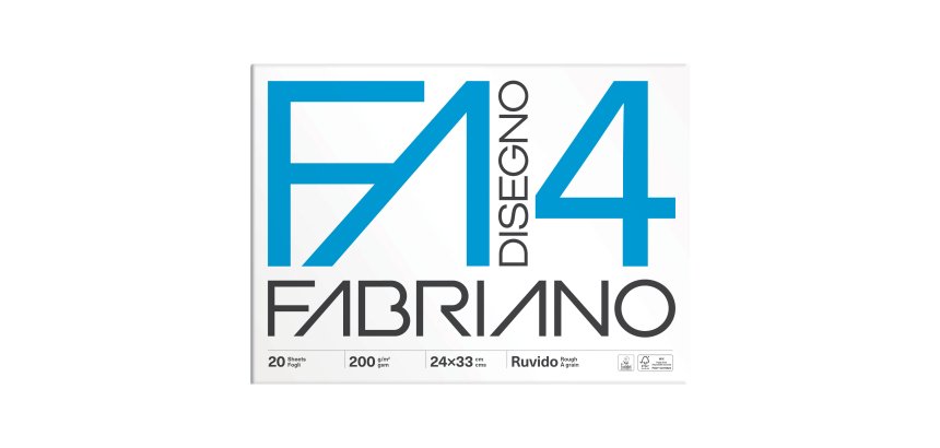 Album F4 - 24 x 33 cm - 20 fogli - 200 gr - ruvido - Fabriano