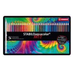 Pastello Aquacolor 1636 - tratto 2,80 mm - colori assortiti - Stabilo - astuccio 36 pezzi