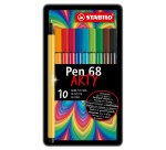 Pennarelli Pen 68 - colori assortiti - Stabilo - scatola in metallo 10 pezzi