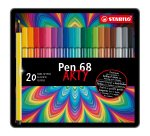 Pennarelli Pen 68 - colori assortiti - Stabilo - scatola in metallo 20 pezzi