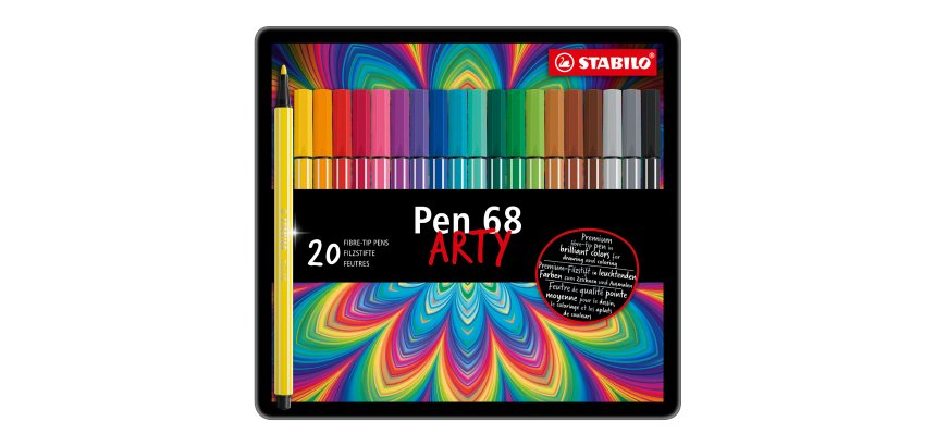 Pennarelli Pen 68 - colori assortiti - Stabilo - scatola in metallo 20 pezzi