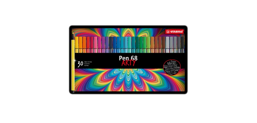 Pennarello Pen 68 - colori assortiti - Stabilo - scatola in metallo 30 pezzi