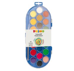 Pastiglie Acquerelli - ø 30mm - colori assortiti - Primo - astuccio da 22 pastiglie