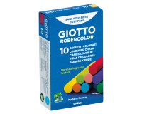 Gessetti Robercolor - lunghezza 80mm con diametro 10mm - colorati - Giotto - Scatola 10 gessetti tondi