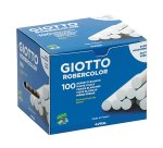 Gessetti Robercolor - lunghezza 80mm con diametro 10mm - bianco - Giotto - Scatola 100 gessetti tondi