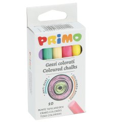 Gessetti tondi - ø 9x80 mm - colorati - Primo - Scatola 10 gessetti tondi