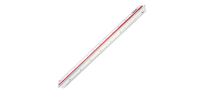 Scalimetro Isoteck - 30cm - per arredamento - scale 1:20-25-50-75-100-125 - Arda