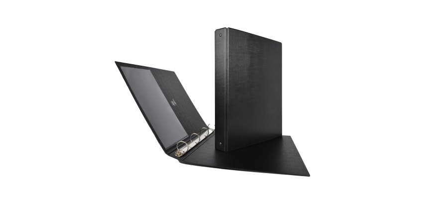 Raccoglitore Stelvio - 22 x 30 cm - 4 anelli a R 16 mm - dorso 2,5 cm - nero - Sei Rota