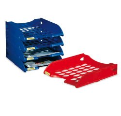 Vaschetta portacorrispondenza forata E040 - 26 x 34,5 x 6,5 cm - rosso - Fellowes