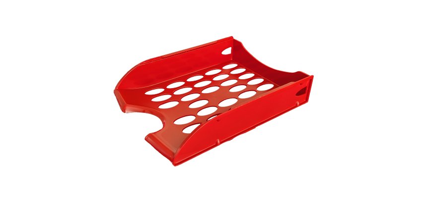 Vaschetta portacorrispondenza forata E040 - 26 x 34,5 x 6,5 cm - rosso - Fellowes