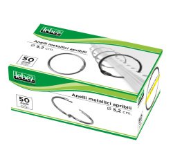 Anelli metallici - 5,2 cm - per rilegatura - Lebez - conf. 50 pezzi