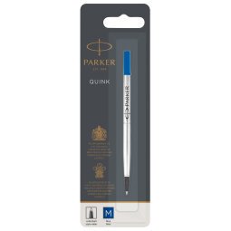 Refill roller Quink standard - punta media - metallo - blu - Parker