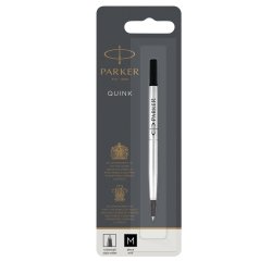 Refill roller Quink standard - punta media - metallo - nero - Parker