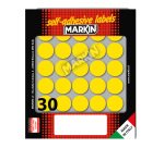 Etichette adesive tonde - in carta - permanenti - diametro 22 mm - 30 et/fg - 10 fogli - giallo - Markin