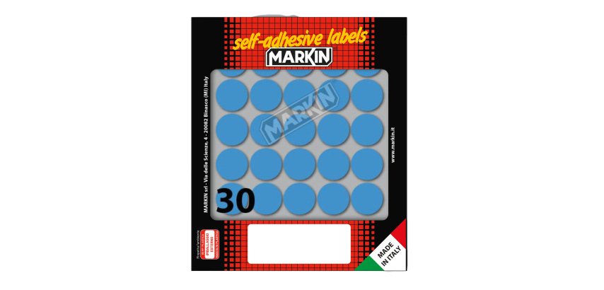 Markin X10007BL self-adhesive label Round Permanent Blue 300 pc(s)