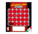 Etichette adesive tonde - in carta - permanenti - diametro 22 mm - 30 et/fg - 10 fogli - rosso - Markin
